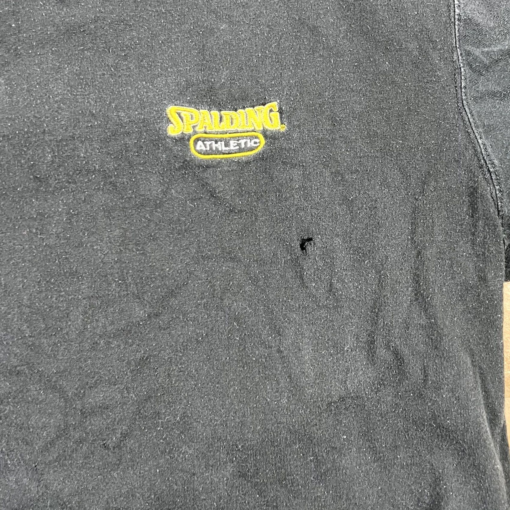 Spalding VINTAGE Spalding T-Shirt Short Sleeve Ribbed Casual Men Black Large L Mens Size US L / EU 52-54 / 3 - 2 Thumbnail