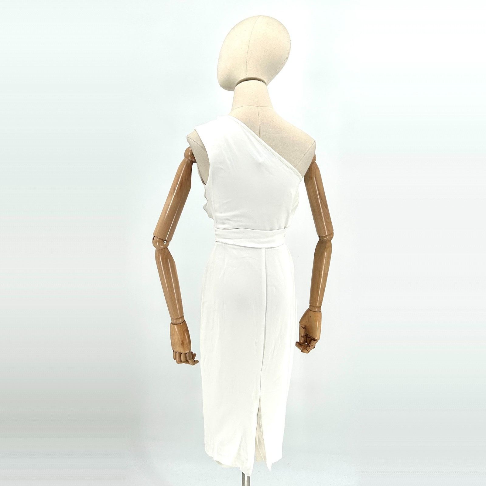 Reiss White Asymmetrical One-Shoulder Twist Waist Cocktail Dress Size XS / US 0-2 / IT 36-38 - 3 Thumbnail