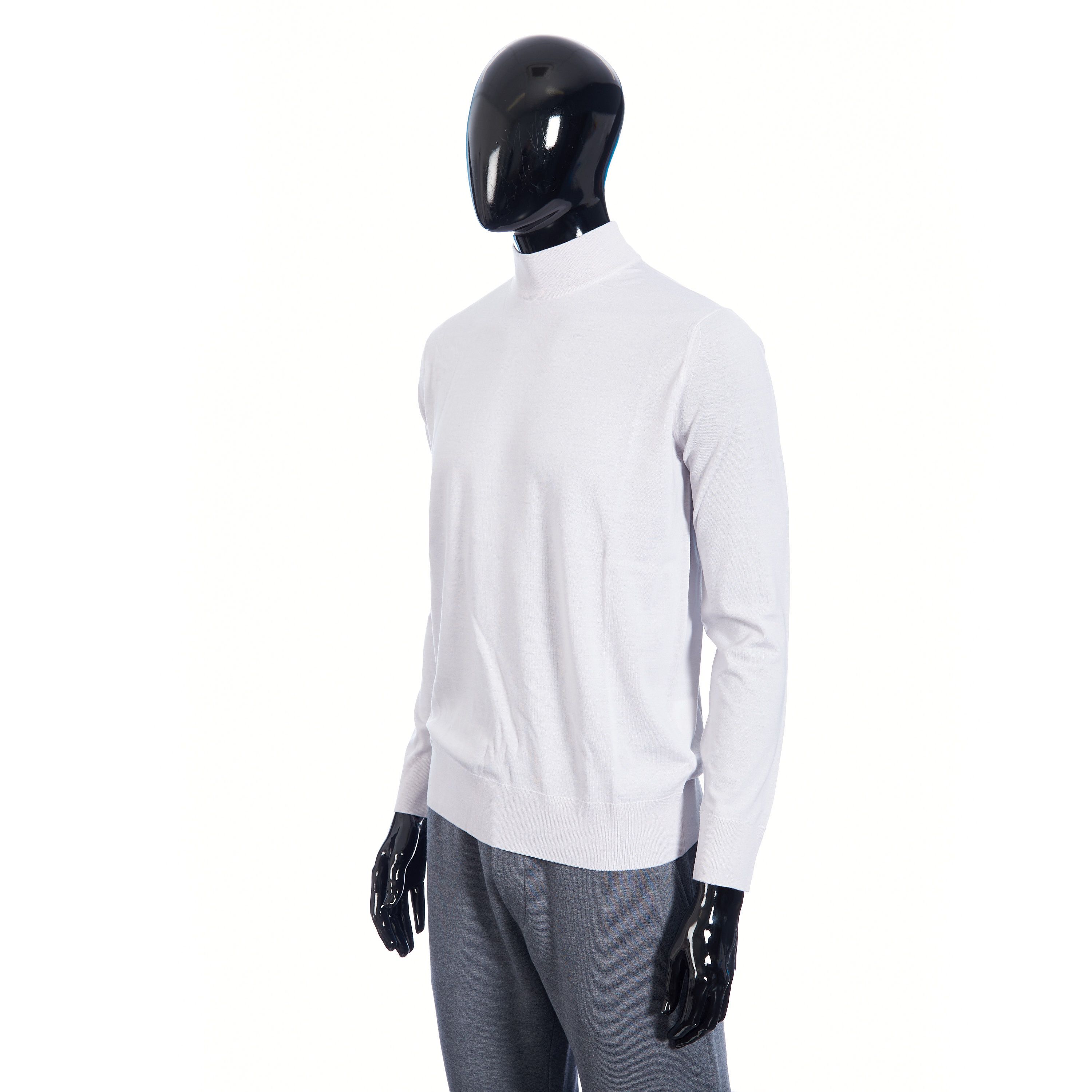 Loro Piana Lupetto Sweater Mock Neck In Ice White Wish Wool Size US M / EU 48-50 / 2 - 2 Thumbnail