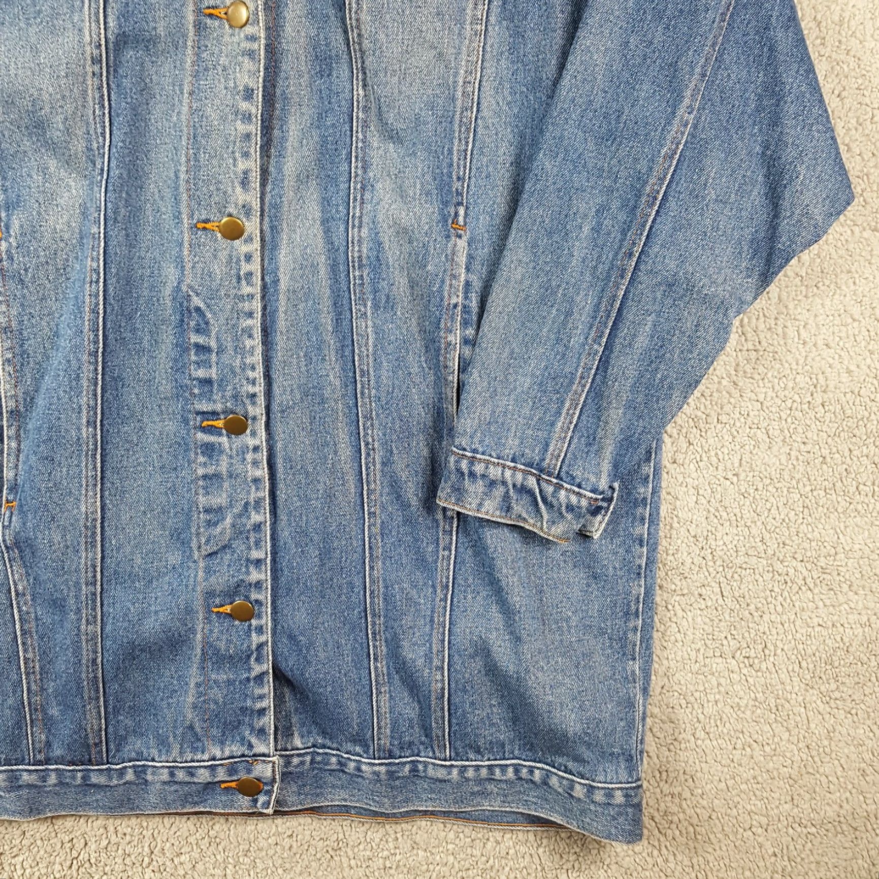 Denime VINTAGE Women's Small Denim Jacket Casual Western Grunge Biker 80s Y2K Cotton Blue Size 28" / US 6 / IT 42 - 3 Thumbnail