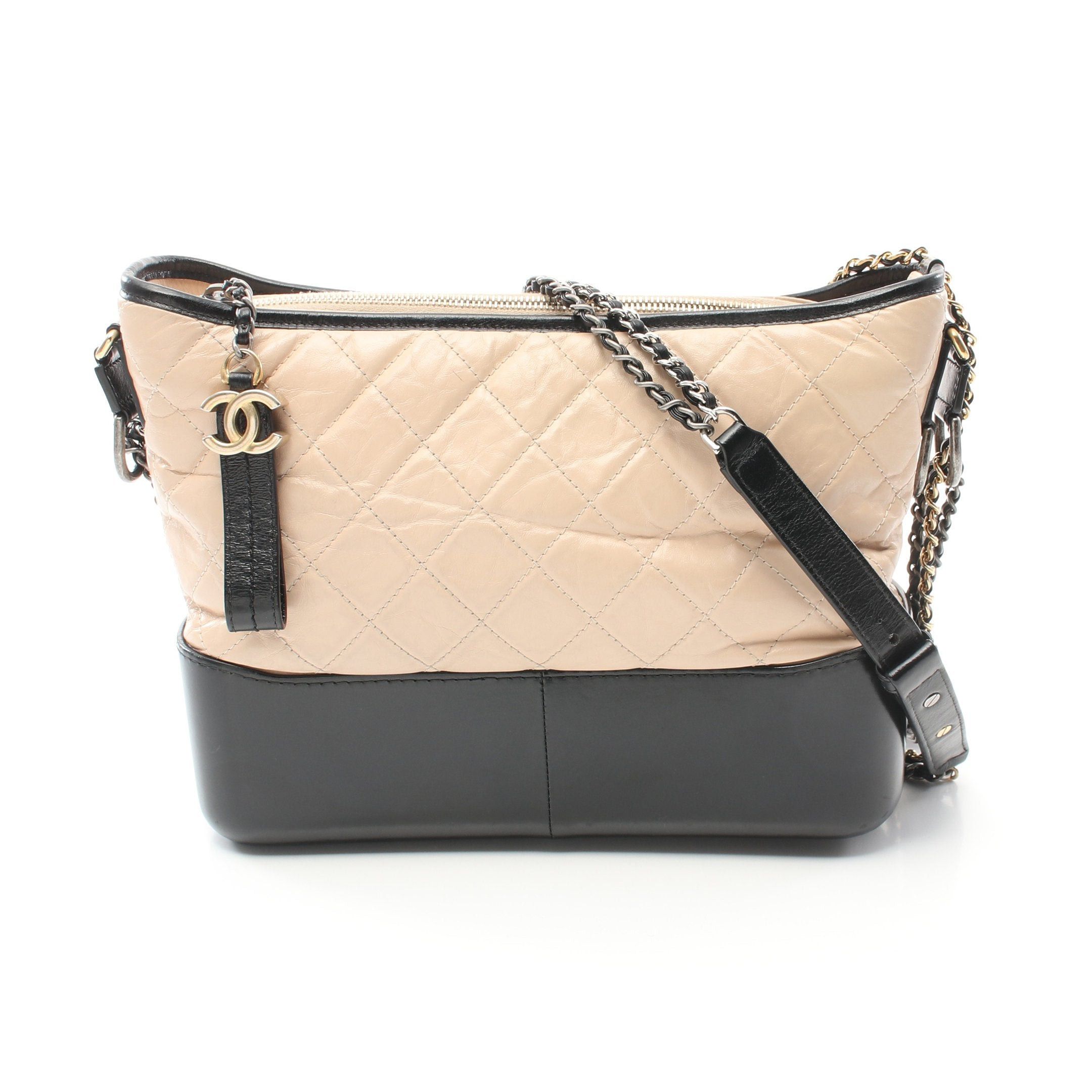 Chanel Chanel Gabriel De Chanel Large Hobo Chain Shoulder Bag Leather Light Beige Black Combination Metal Fittings Size ONE SIZE - 1 Thumbnail