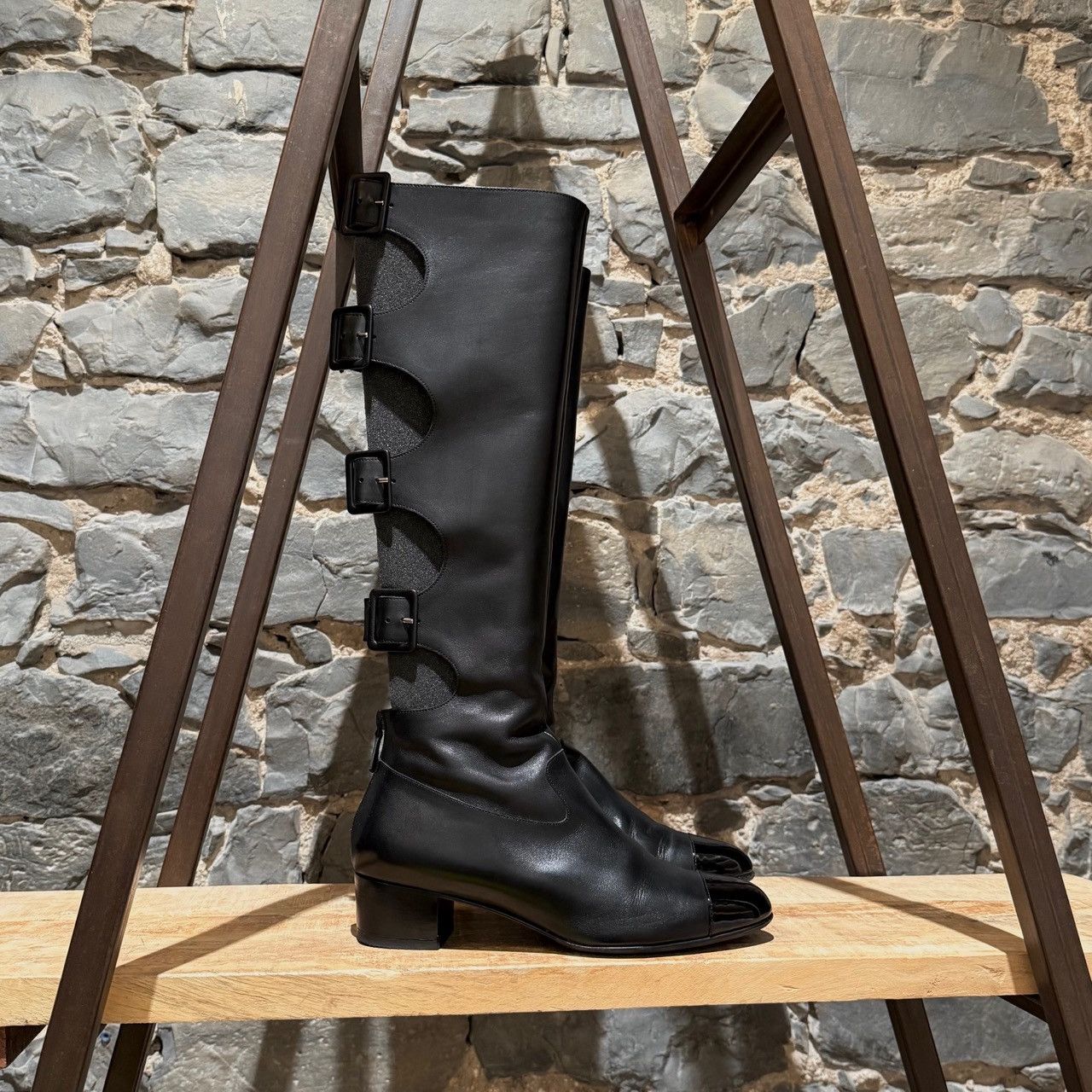 Chanel Chanel 2007 Black Cut Out Gladiator Riding Boots Size US 10.5 / IT 40.5 - 1 Thumbnail