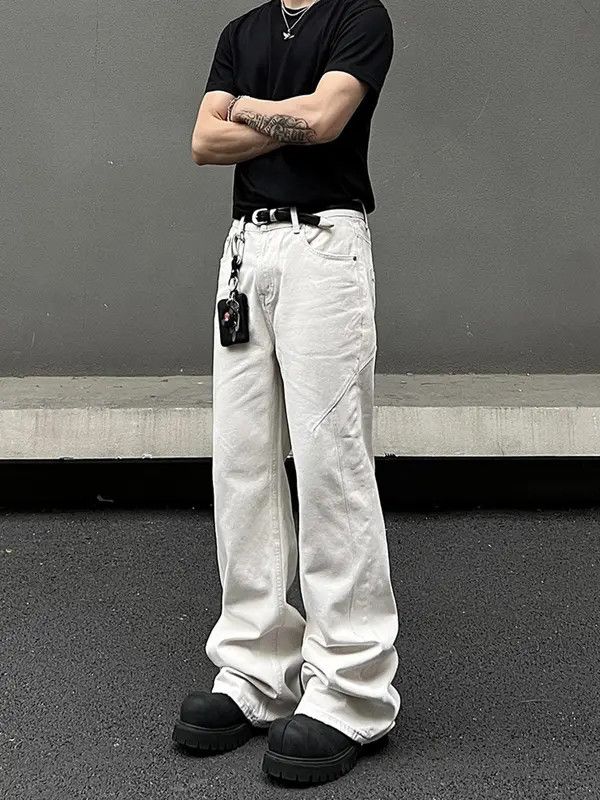 VIBE Stylish White Baggy White Leg Jeans Size US 30 / EU 46 - 6 Thumbnail