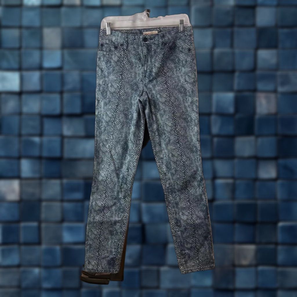 Tory Burch Womens Tory Burch Designer Jeans SkinnyTight Blue SnakeSkin Pattern Size 27 X 27 Size 27" / US 4 / IT 40 - 1 Thumbnail
