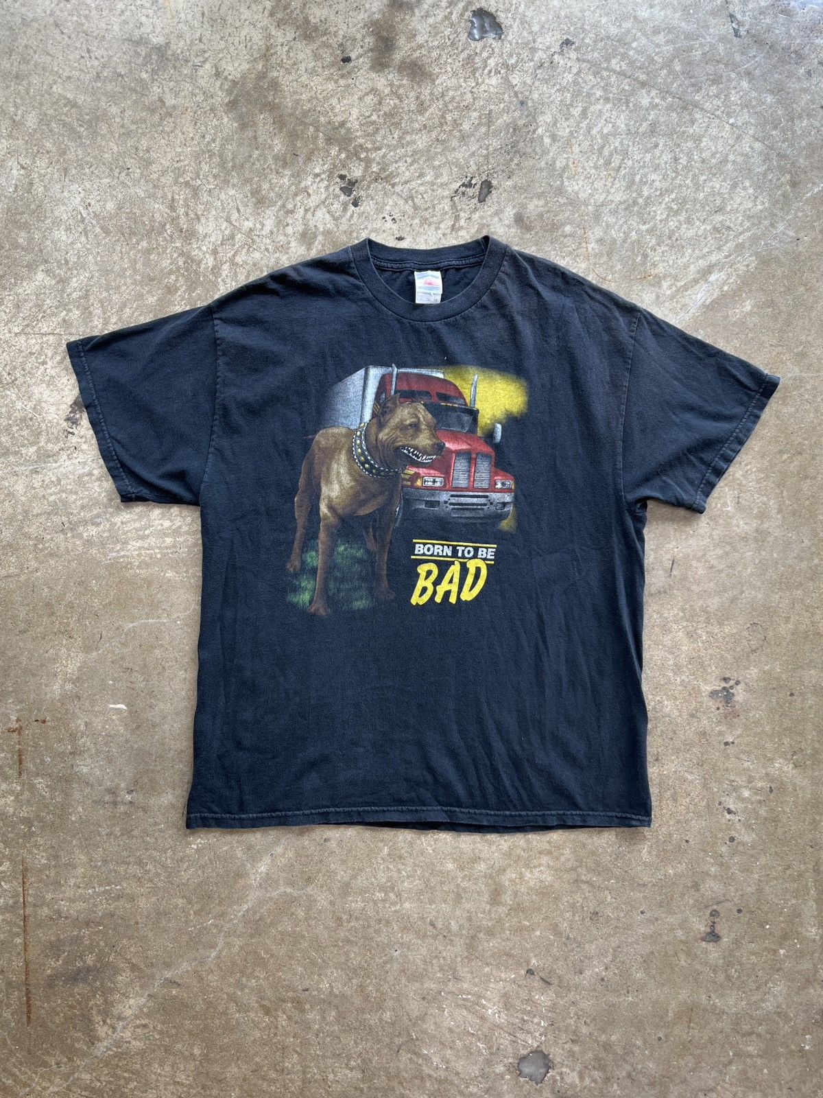 Vintage Vintage Born to Be Bad Trucker Pit Bull Motorcycle Tee XL Size US XL / EU 56 / 4 - 2 Thumbnail