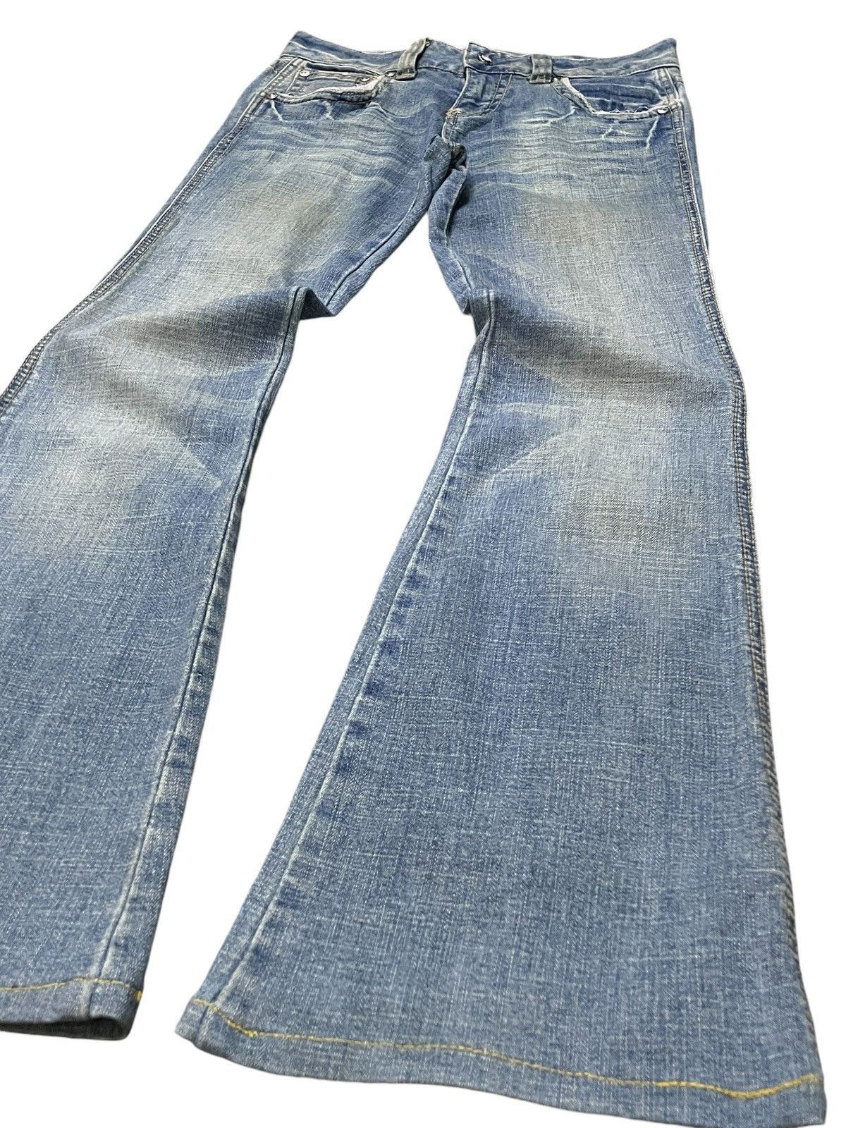 Shellac × Tornado Mart Tornado Mart Style Japanese Brand Flared Tribal Pocket Jeans Size US 28 / EU 44 - 6 Thumbnail