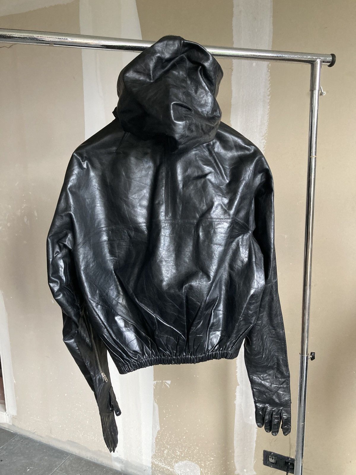 Rick Owens Rick Owens leather jacket with integrated gl Size US M / EU 48-50 / 2 - 2 Thumbnail