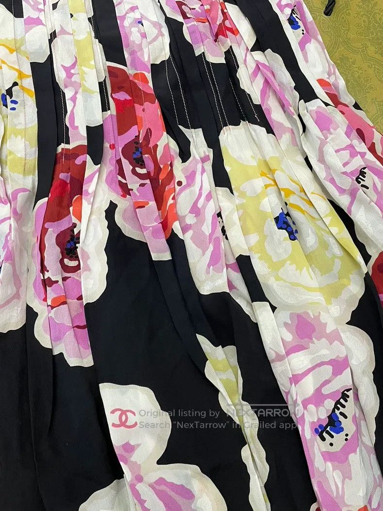 Chanel Chanel Camelia silk printed sleeveless dress Size XS / US 0-2 / IT 36-38 - 2 Thumbnail