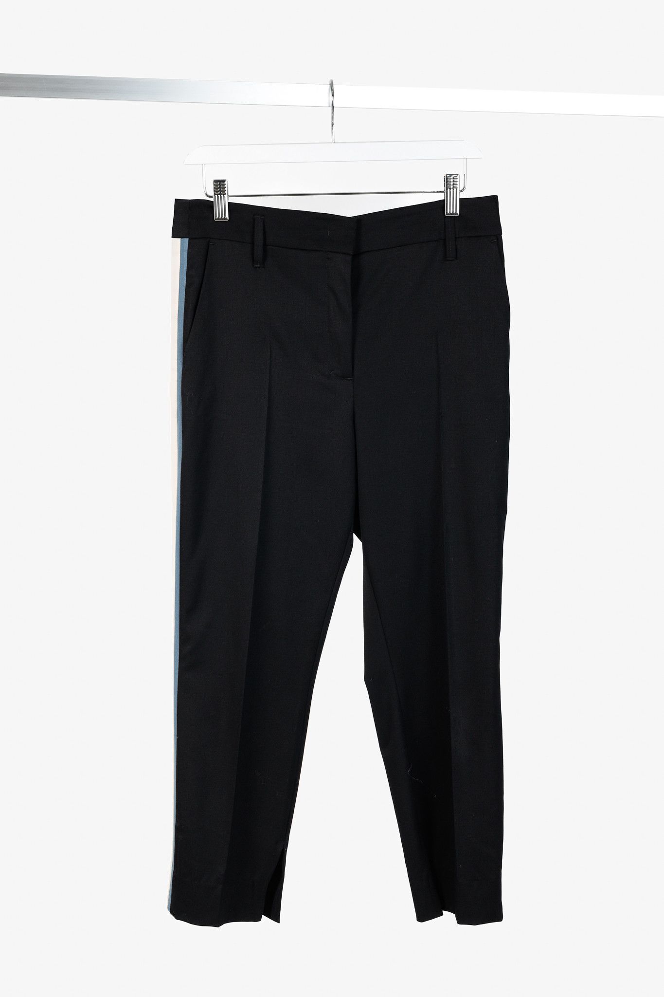 DOROTHEE SCHUMACHER Dorothee Schumacher Wool Cropped Tuxedo-Stripe Trousers Size 31" - 1 Thumbnail