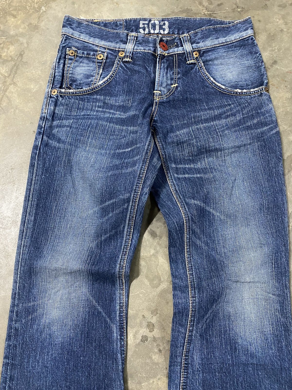 Edwin × Japanese Brand Flare Jeans Japanese Edwin 503 Claws Distressed @215 Size US 28 / EU 44 - 8 Thumbnail