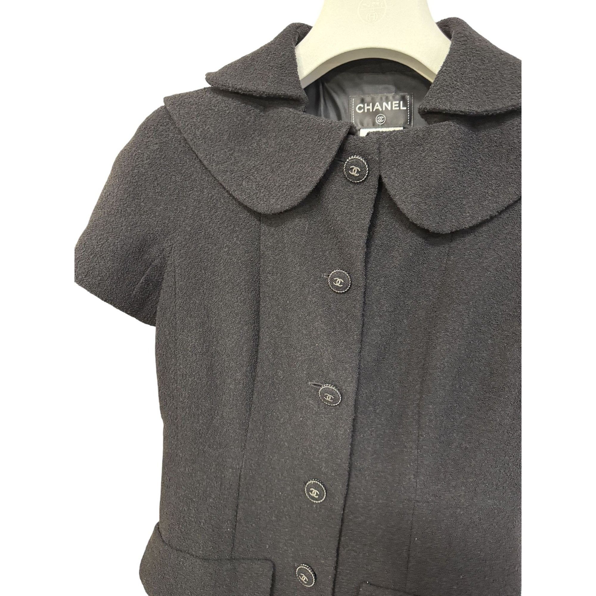 Chanel Chanel Black Short-Sleeve Button-Down Midi Dress With Peter Size S / US 4 / IT 40 - 5 Thumbnail