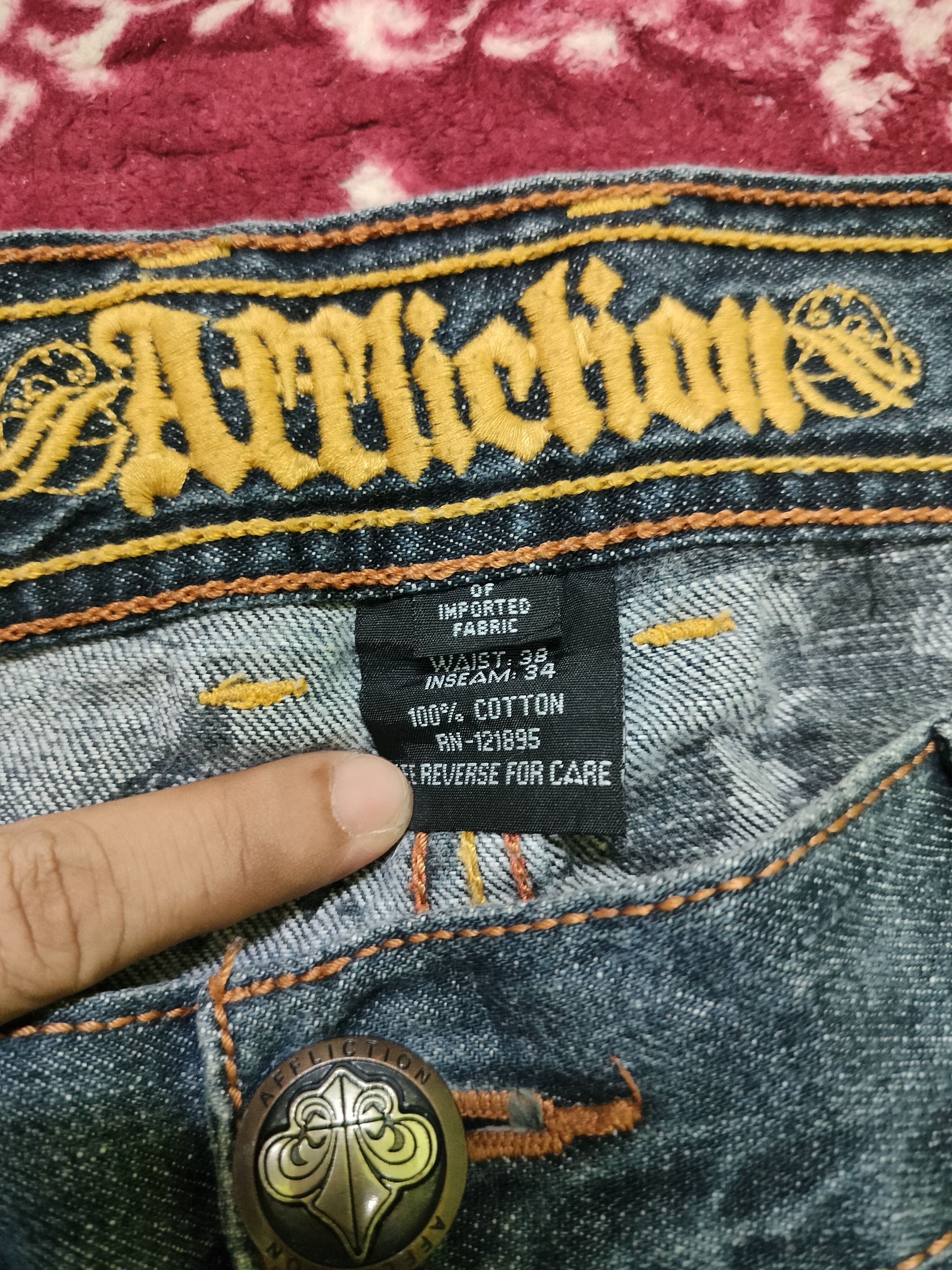 Affliction Y2K Affliction Embroidery Jeans Size US 41 - 6 Thumbnail