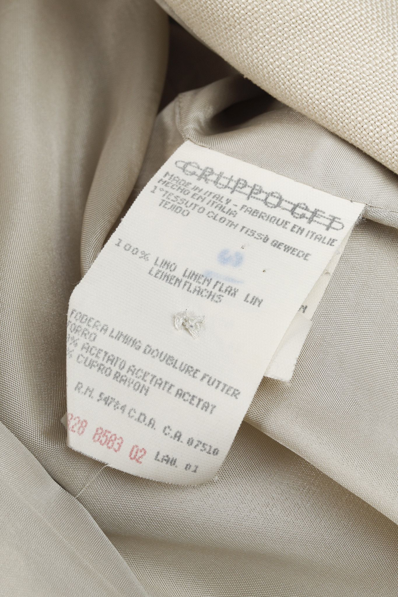 Armani Collezioni Armani Collezioni Vintage Tan Linen Double Breasted Blazer Size M / US 6-8 / IT 42-44 - 10 Thumbnail