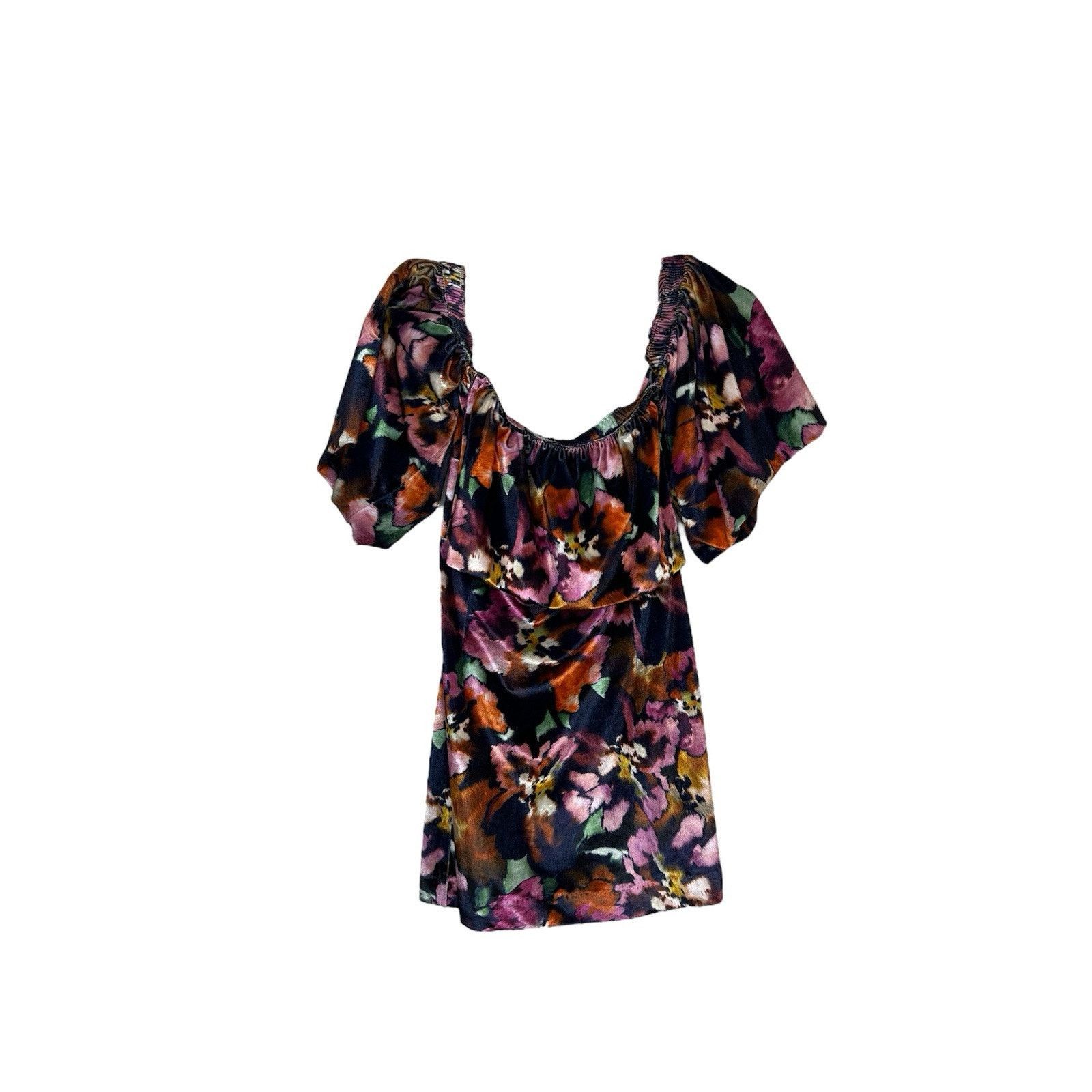 MISA Los Angeles MISA Dress Velvet Los Angeles Anetta in Libra Fleur 4 NWT Size S / US 4 / IT 40 - 1 Thumbnail