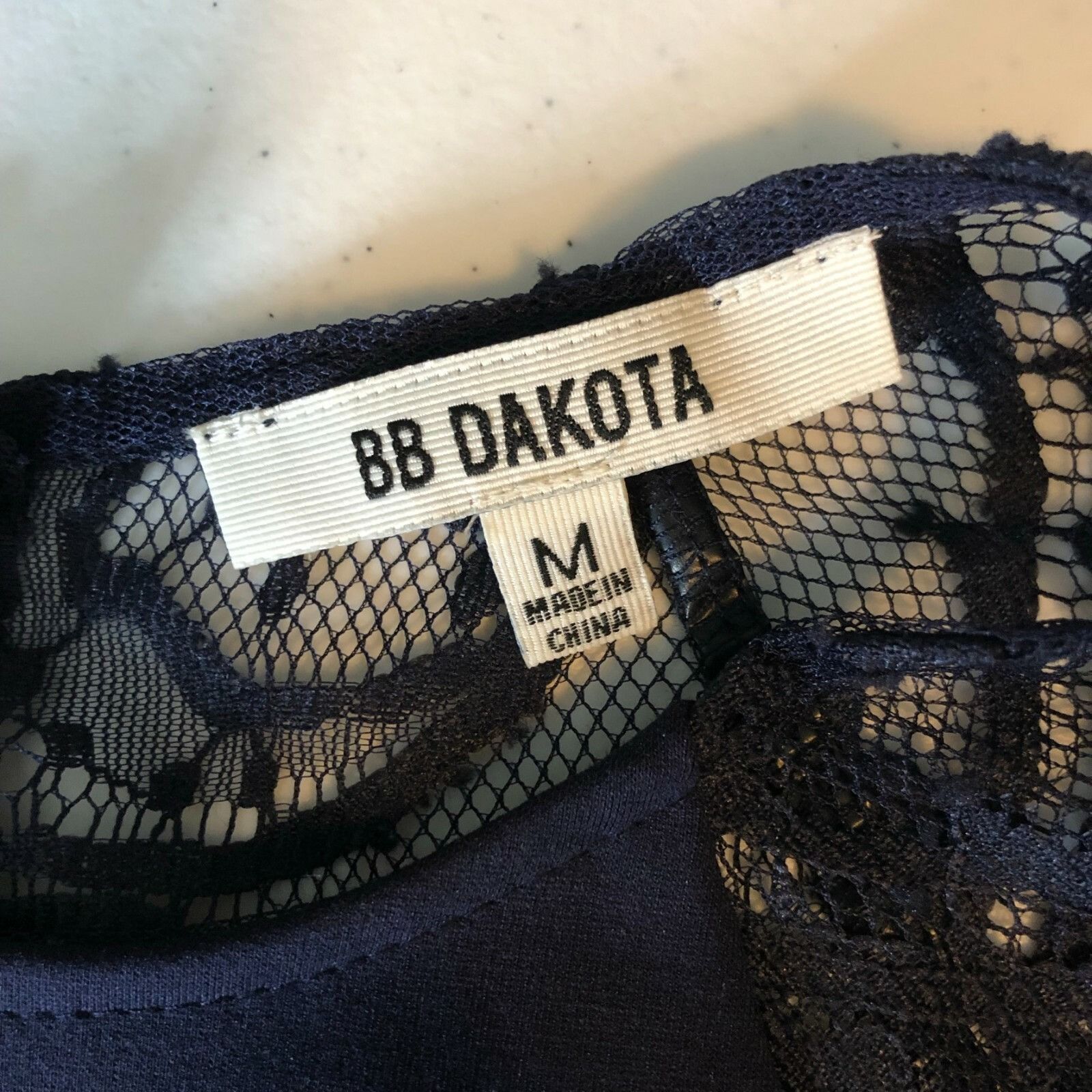 BB Dakota BB Dakota Mini Dress Lace Sheer Back A Line 3/4 Sleeve Navy Size M / US 6-8 / IT 42-44 - 3 Thumbnail