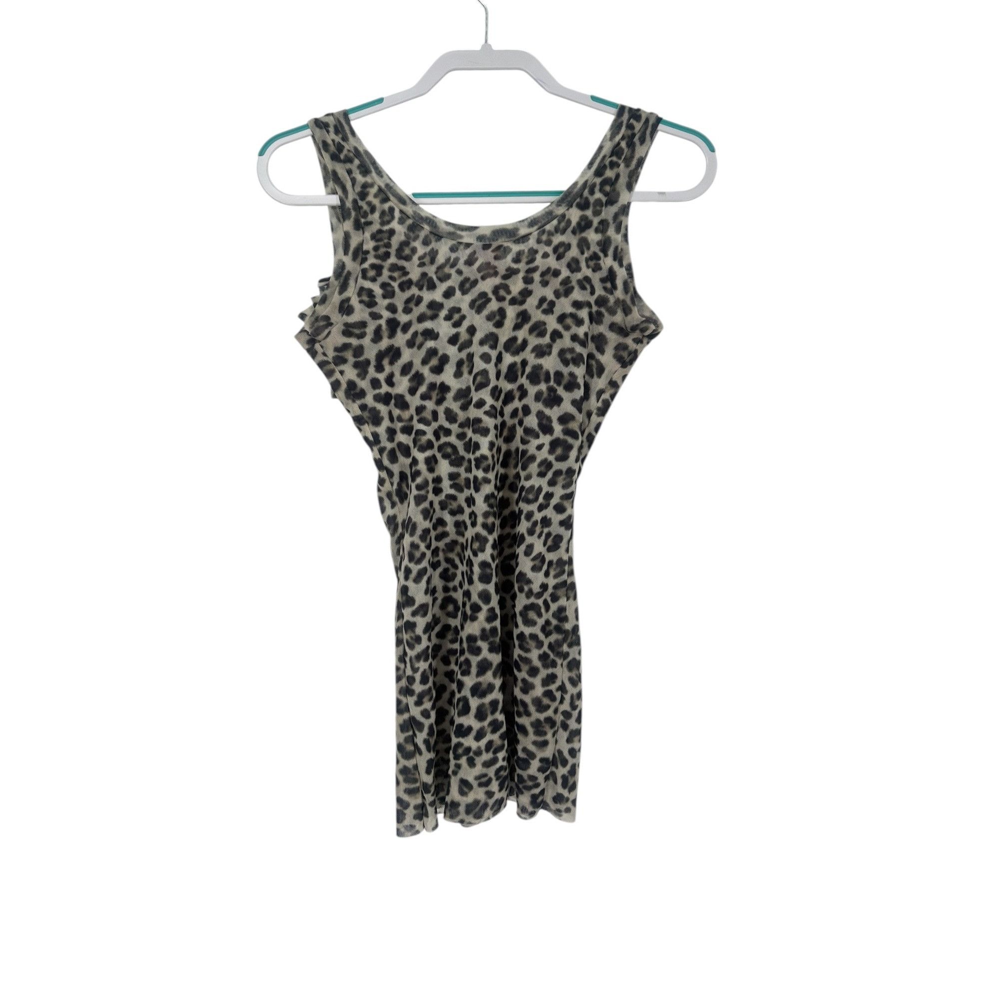 Other Sweet Pea Women’s Leopard Mesh Tank Top Medium Y2K 3D Flower Size M / US 6-8 / IT 42-44 - 4 Thumbnail