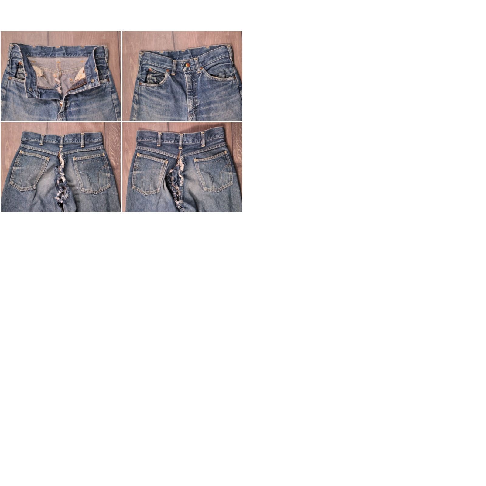 Vintage 60s Selvage Jeans VTG J.M. McDonald Co. Blue Denim 28.5x31.75 Regular 1960s Mens Boys Rockabilly Jeans Size US 29 - 9 Thumbnail
