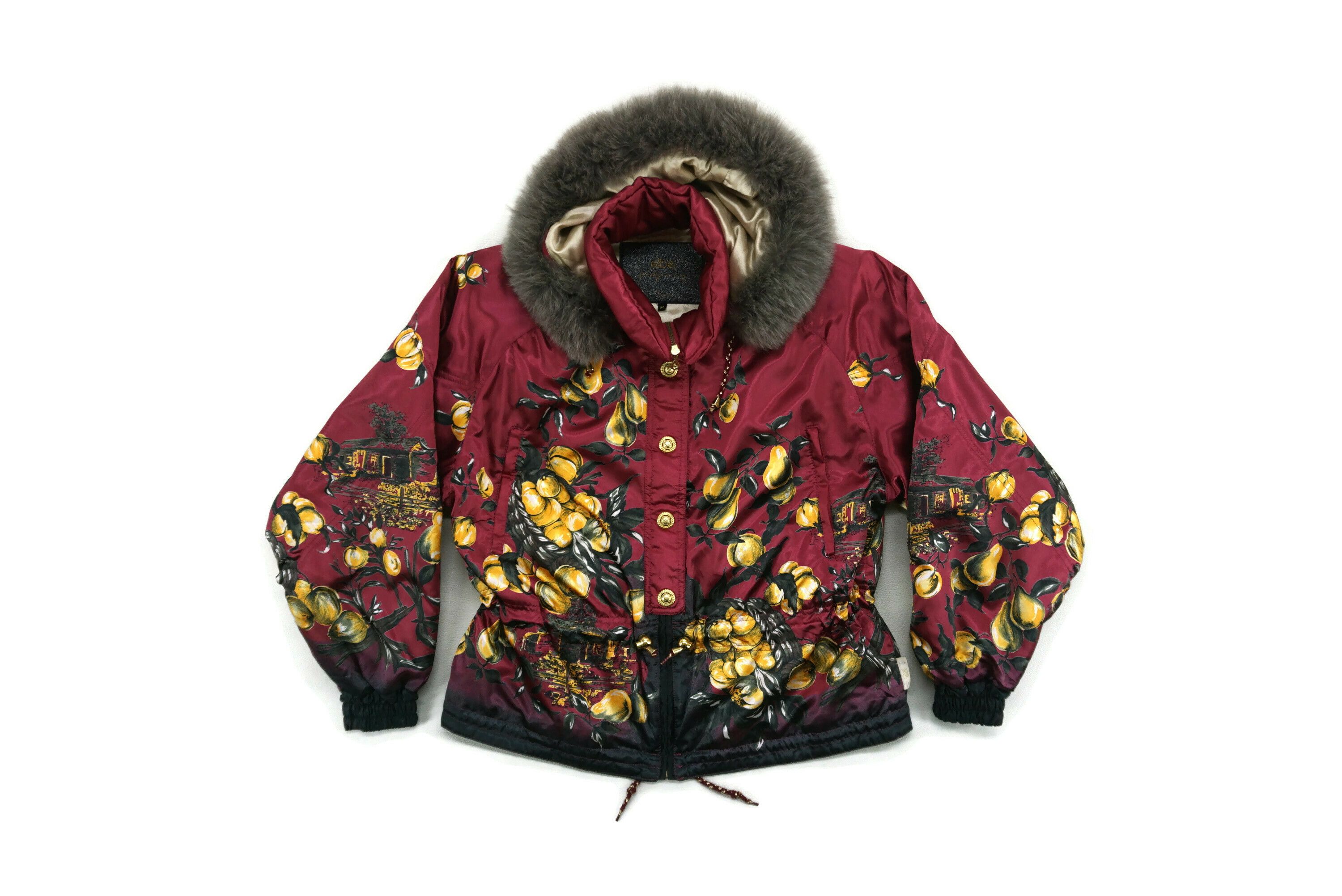 Japanese Brand Elbe Faux Fur Hooded Jacket Abstract Prints Japan Made Size S / US 4 / IT 40 - 1 Thumbnail