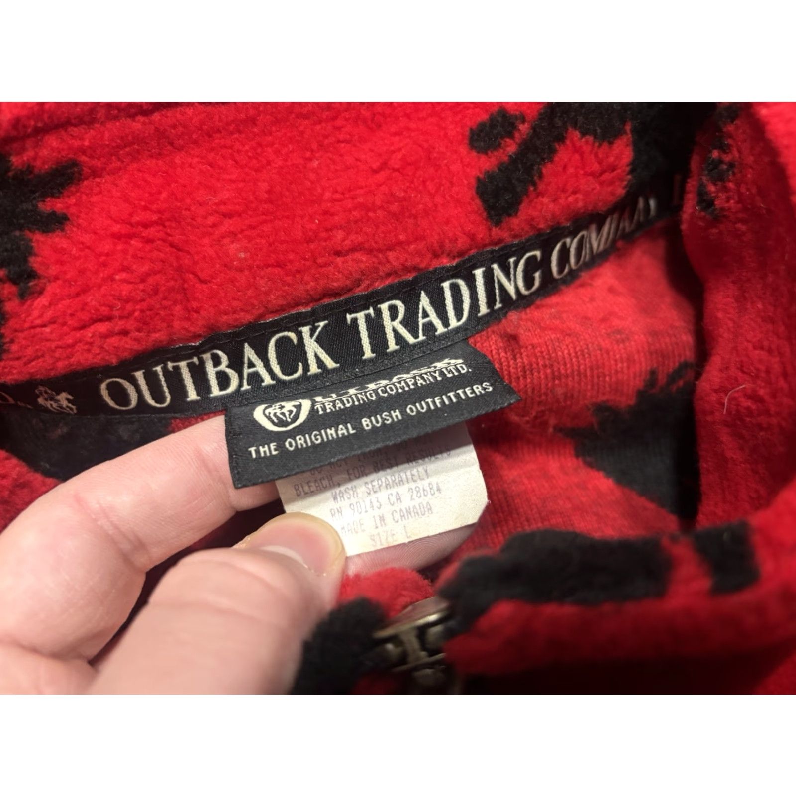 Vintage VINTAGE 90s Black Mountain Full Zip Horse Equestrian Print Fleece Jacket L Red Women Size L / US 10 / IT 46 - 3 Thumbnail