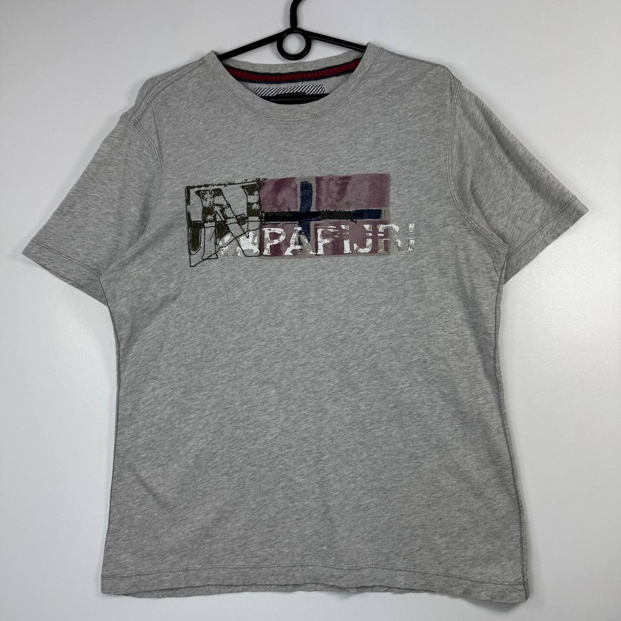 Napapijri Napapijri Grey Graphic T-Shirt Norway Flag Tee Size M Size US M / EU 48-50 / 2 - 1 Thumbnail