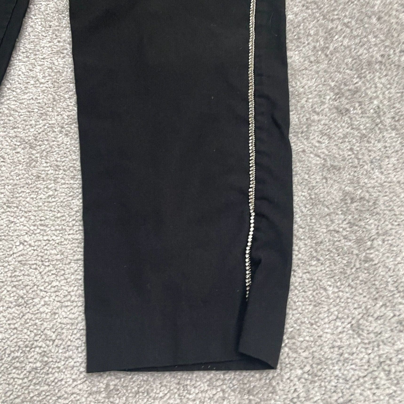 Vintage Beaded Retrology Ankle Pants Womens Large Black Straight Casual Pull On 32x25.5 Size 36" / US 14 / IT 50 - 3 Thumbnail