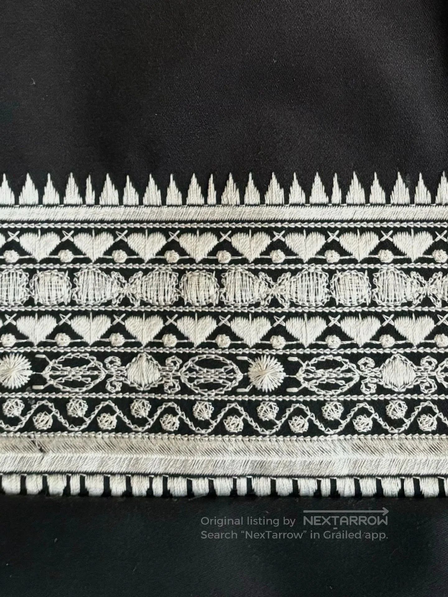Jean Paul Gaultier Black & White Embroidered Tote Bag. Size ONE SIZE - 3 Thumbnail