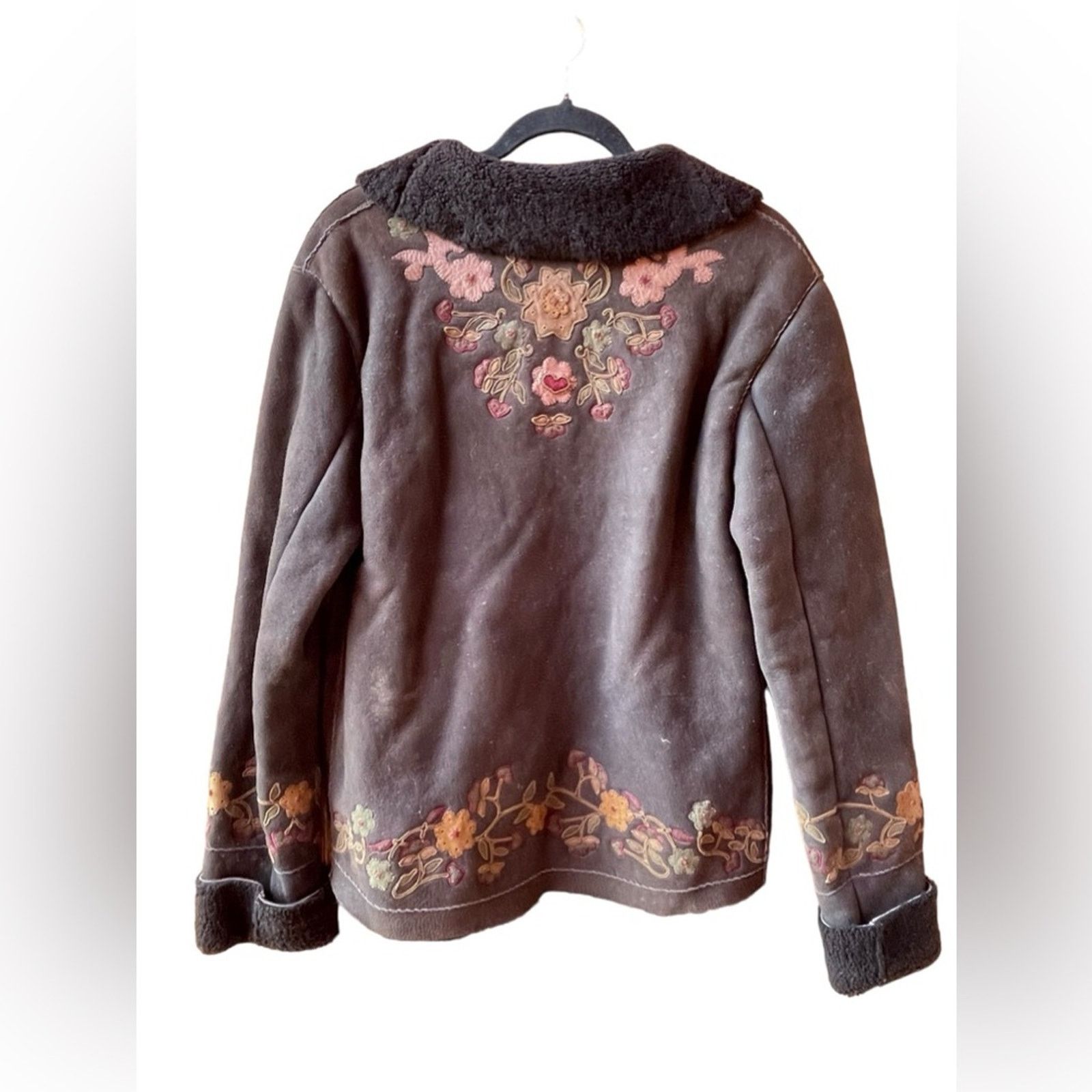 Ralph Lauren VTG Ralph Lauren Coat SHEARLING Suede LEATHER Embroider Size M / US 6-8 / IT 42-44 - 6 Thumbnail