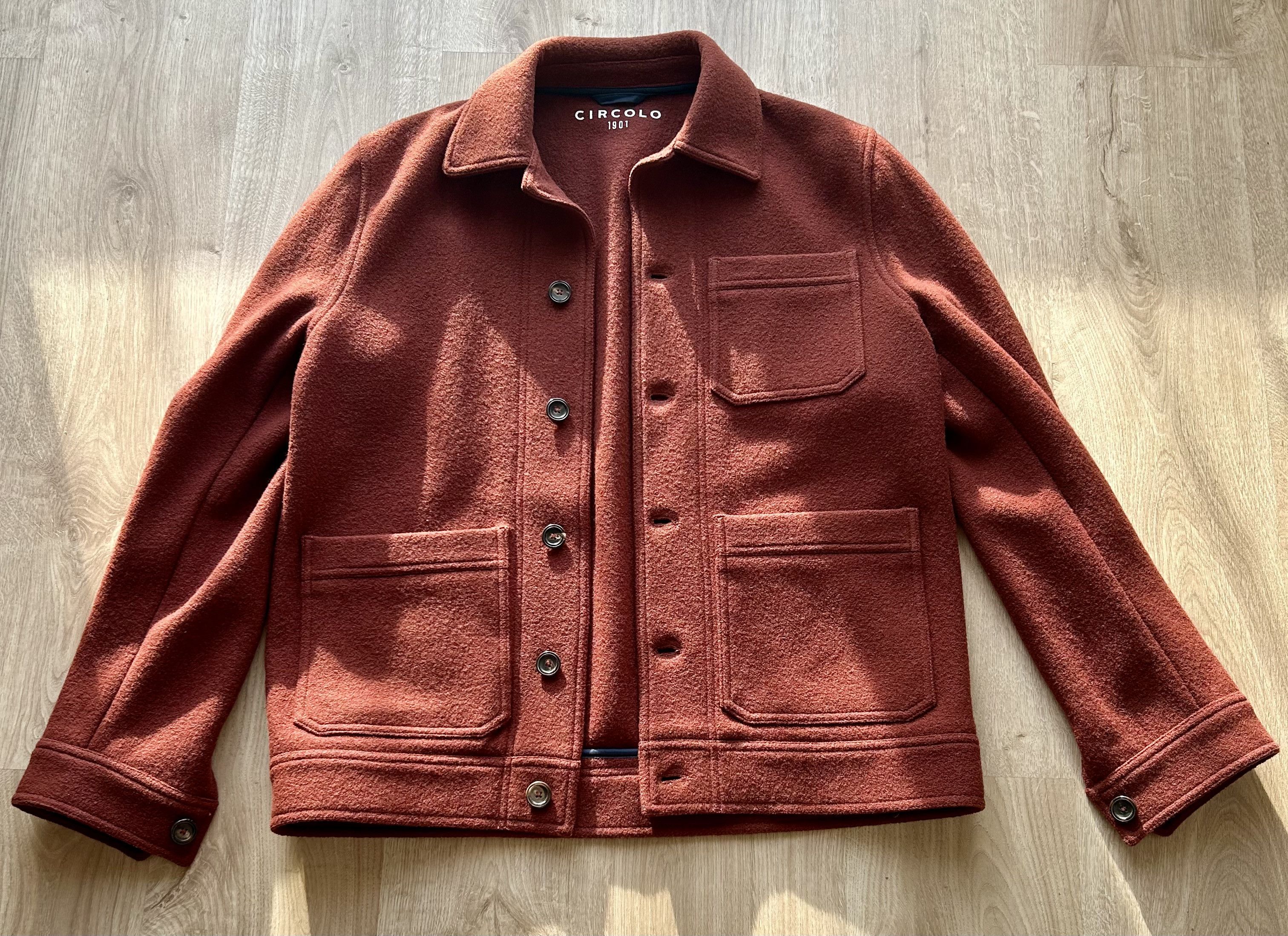 image of Circolo 1901 Virgin Wool Jacket in Bordeaux, Men's (Size Large)
