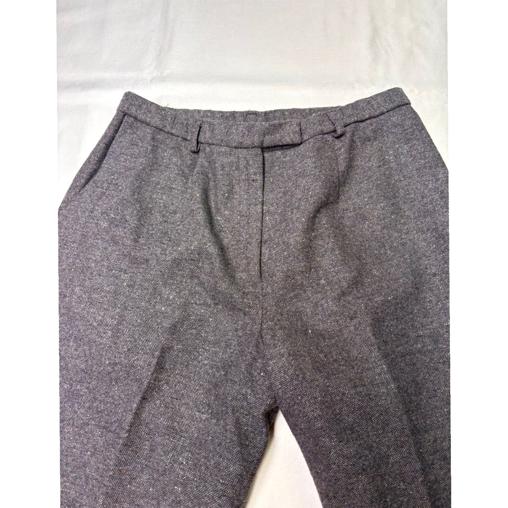 Pendleton VINTAGE Pendleton Wool Silk Tweed Trousers Grey Wide Leg 10P 28W 29L USA Womens Pants Size 32" / US 10 / IT 46 - 2 Thumbnail