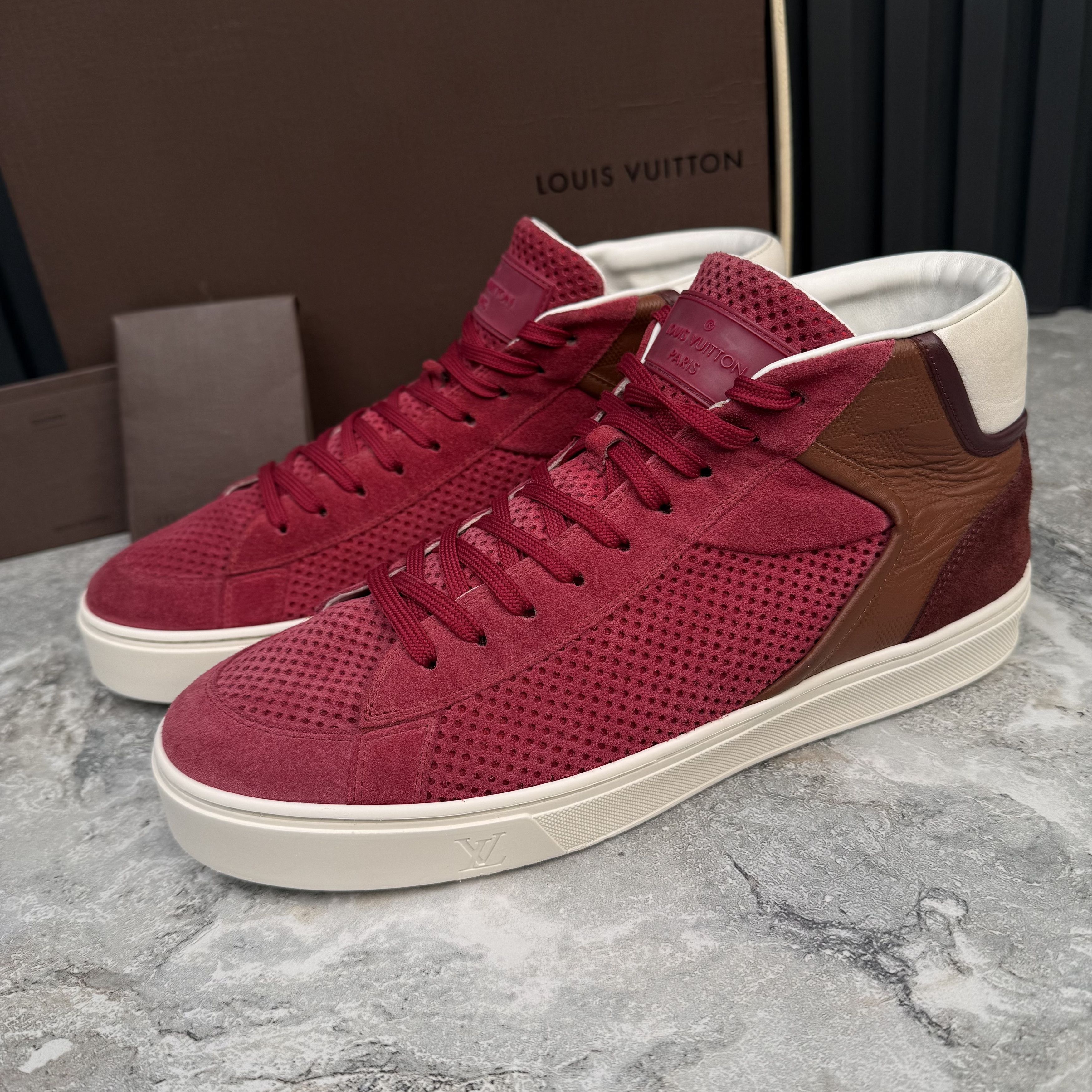 Louis Vuitton Player Trainer Sneakers Brown Damier Suede 7 LV Size US 8 / EU 41 - 1 Thumbnail