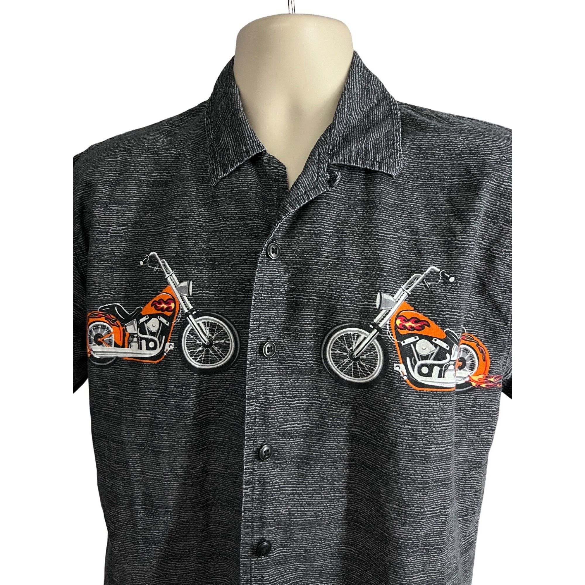 Vintage No Boundaries Vintage Gray Button Up Motorcycle Shirt Size US S / EU 44-46 / 1 - 4 Thumbnail