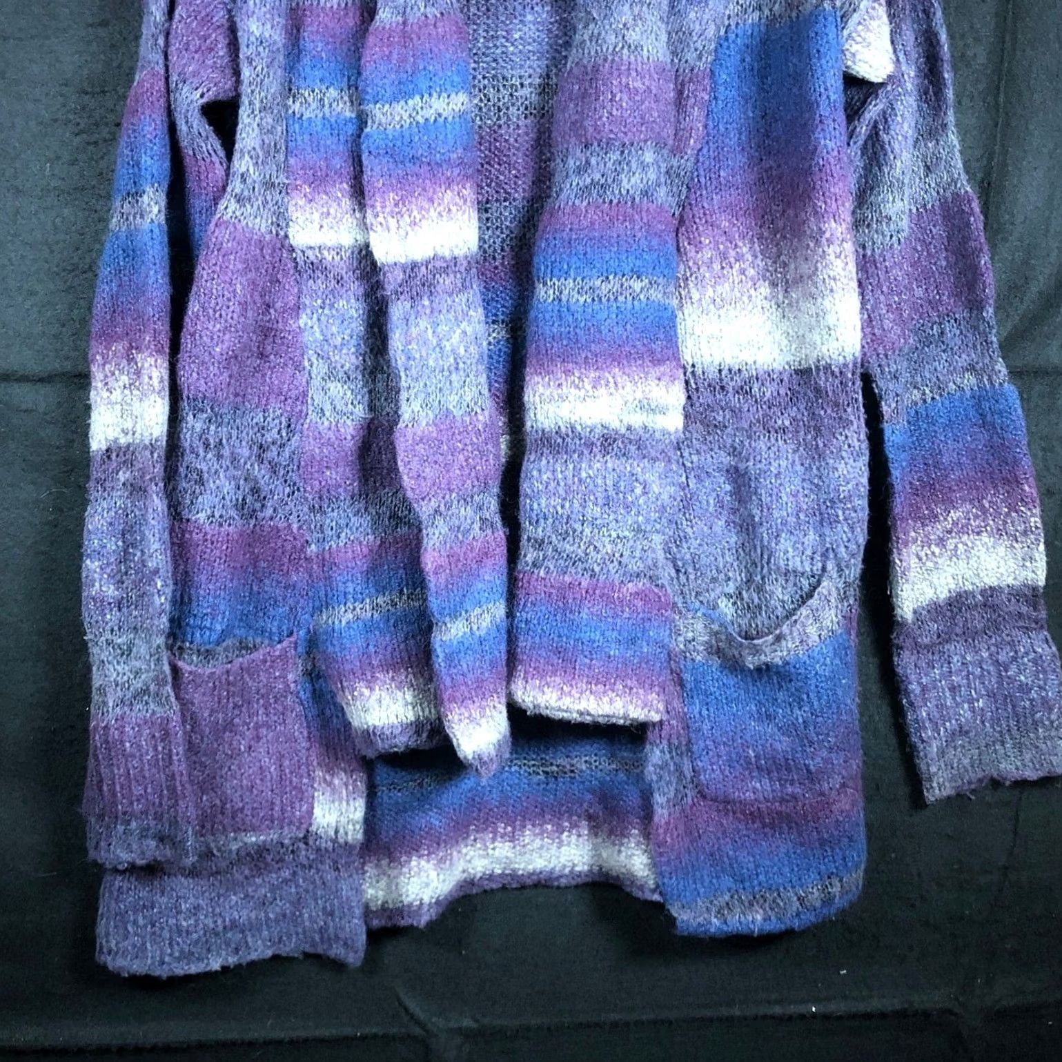 Aeropostale AeroPostale Womens Cardigan Multicolored Open Front Wool Blend Medium Sweater Adjustable Casual Workwear Womens Size M / US 6-8 / IT 42-44 - 3 Thumbnail