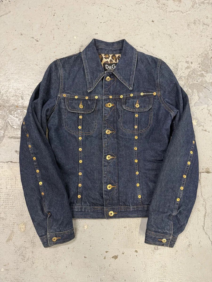 Dolce & Gabbana 2000s Dolce & Gabbana Studded Blue Denim Jacket Size XS / US 0-2 / IT 36-38 - 1 Thumbnail