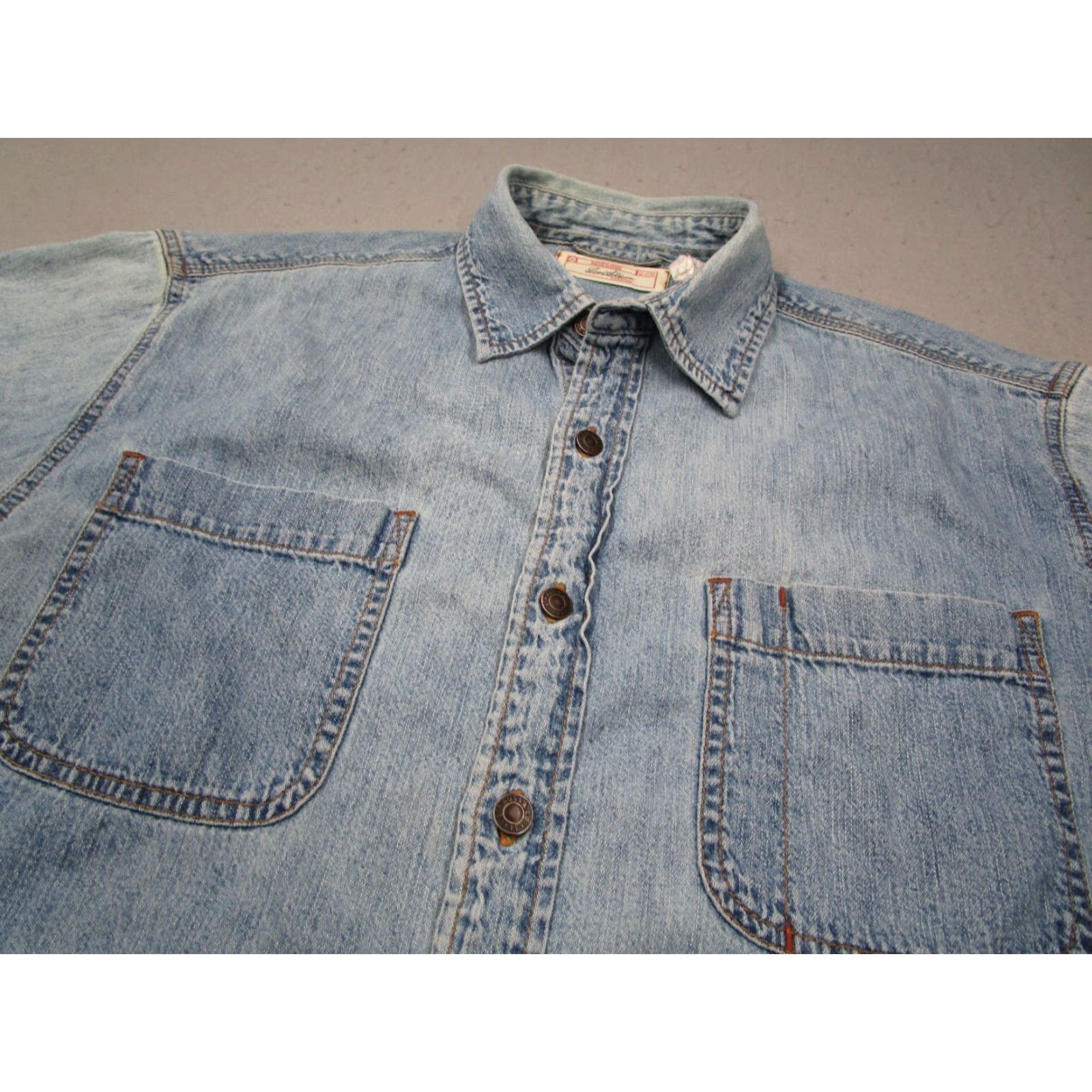 Levi's Levis Shirt Mens Large Blue Denim Button Up Workwear Rancher Rodeo Size US L / EU 52-54 / 3 - 2 Thumbnail
