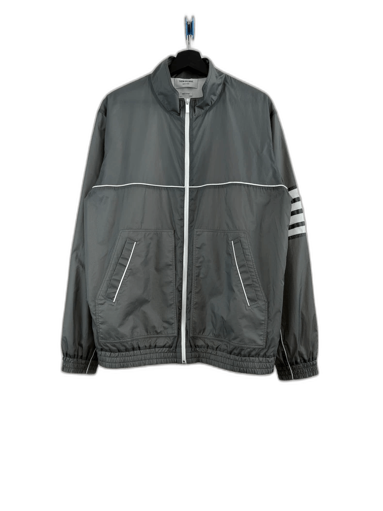 Thom Browne Thom Browne Gray Zip Jacket Outerwear Size US M / EU 48-50 / 2 - 1 Thumbnail