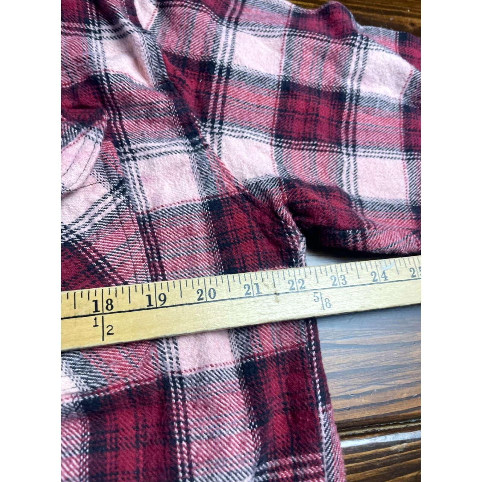 Pinko Canyon Shirt, Men's Size Large, Plaid, Button Up, Long Sleeve, Cotton Polyester, Black Pink Maroon, Heavy Worn, Regular Fit, Men Size US L / EU 52-54 / 3 - 5 Thumbnail