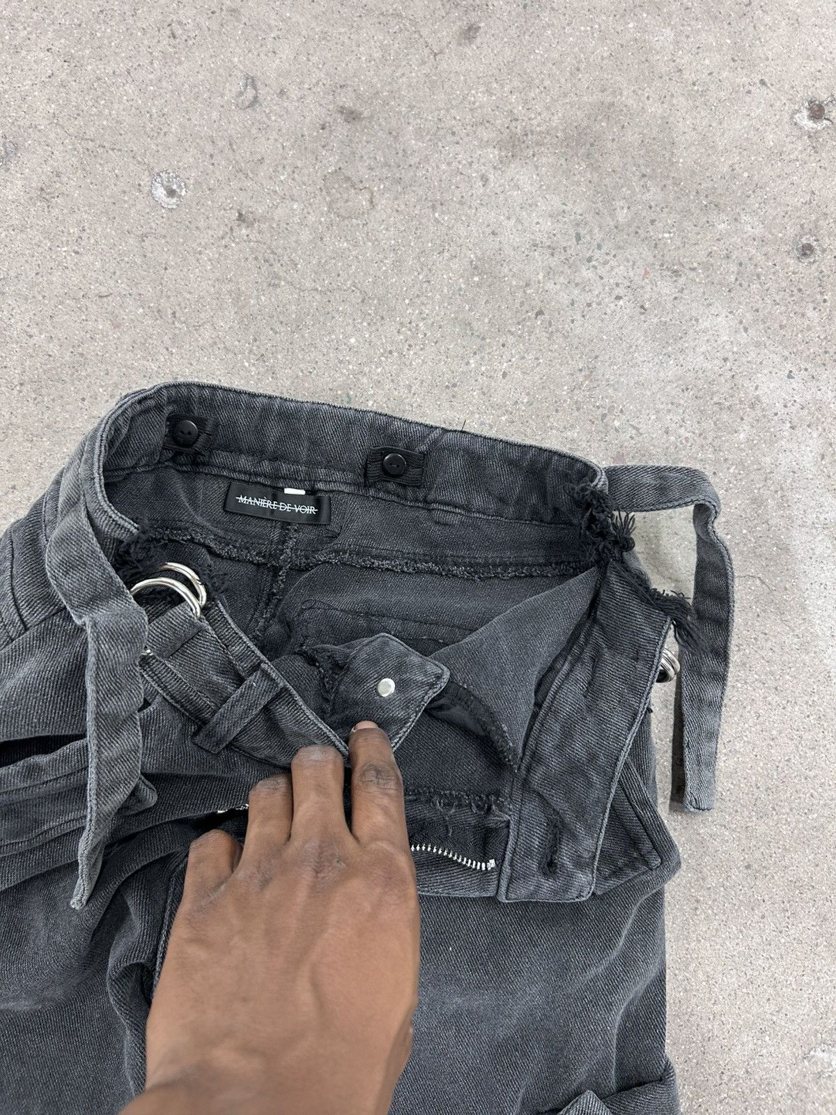 Japanese Brand × Vintage maniere de voir cargo multi pocket pants mid rise grey Size 26" / US 2 / IT 38 - 6 Thumbnail