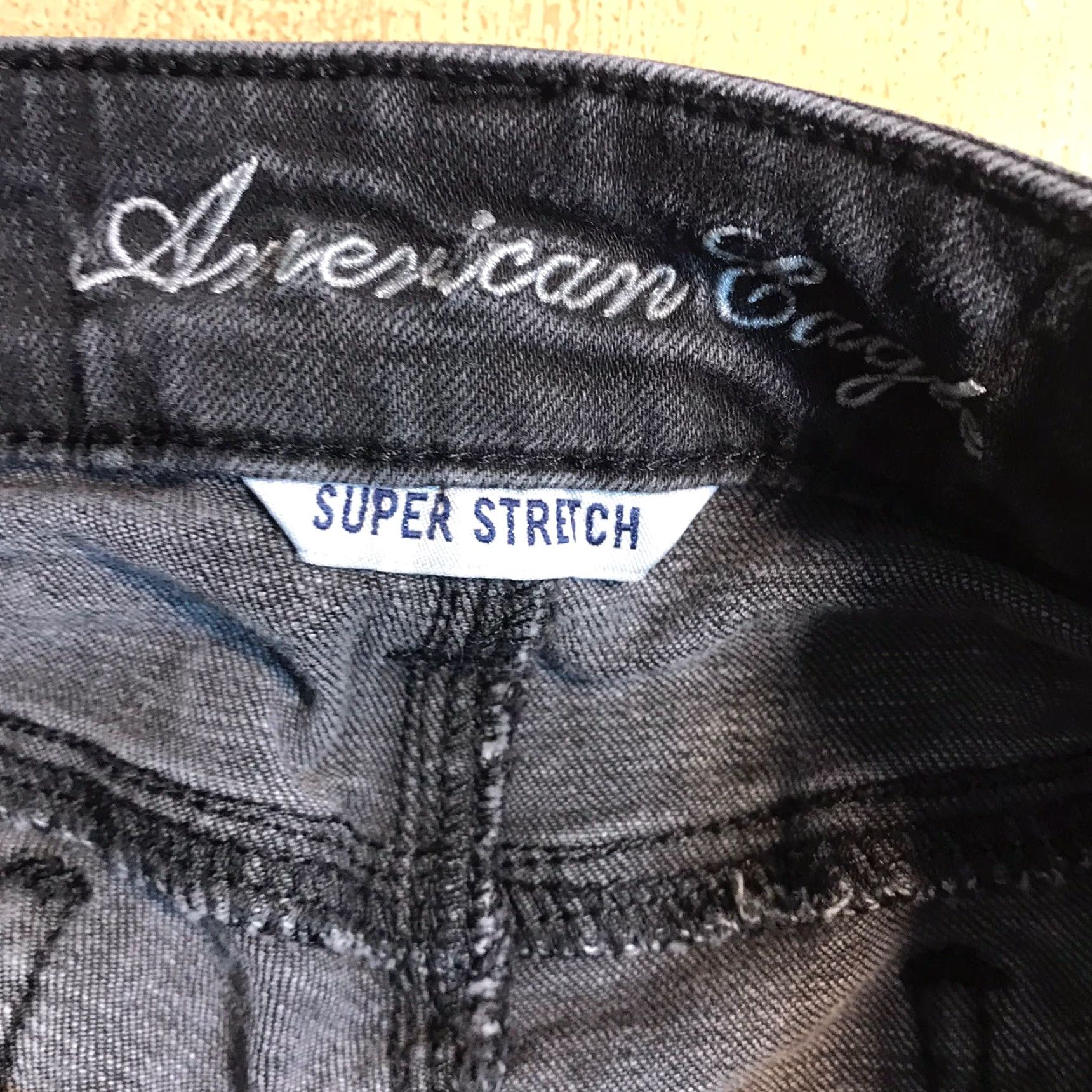 American Eagle Outfitters American Eagle Jeans Jegging Black Super Stretch Distressed Womens 2 X 29.5 Ins Size 27" / US 4 / IT 40 - 5 Thumbnail