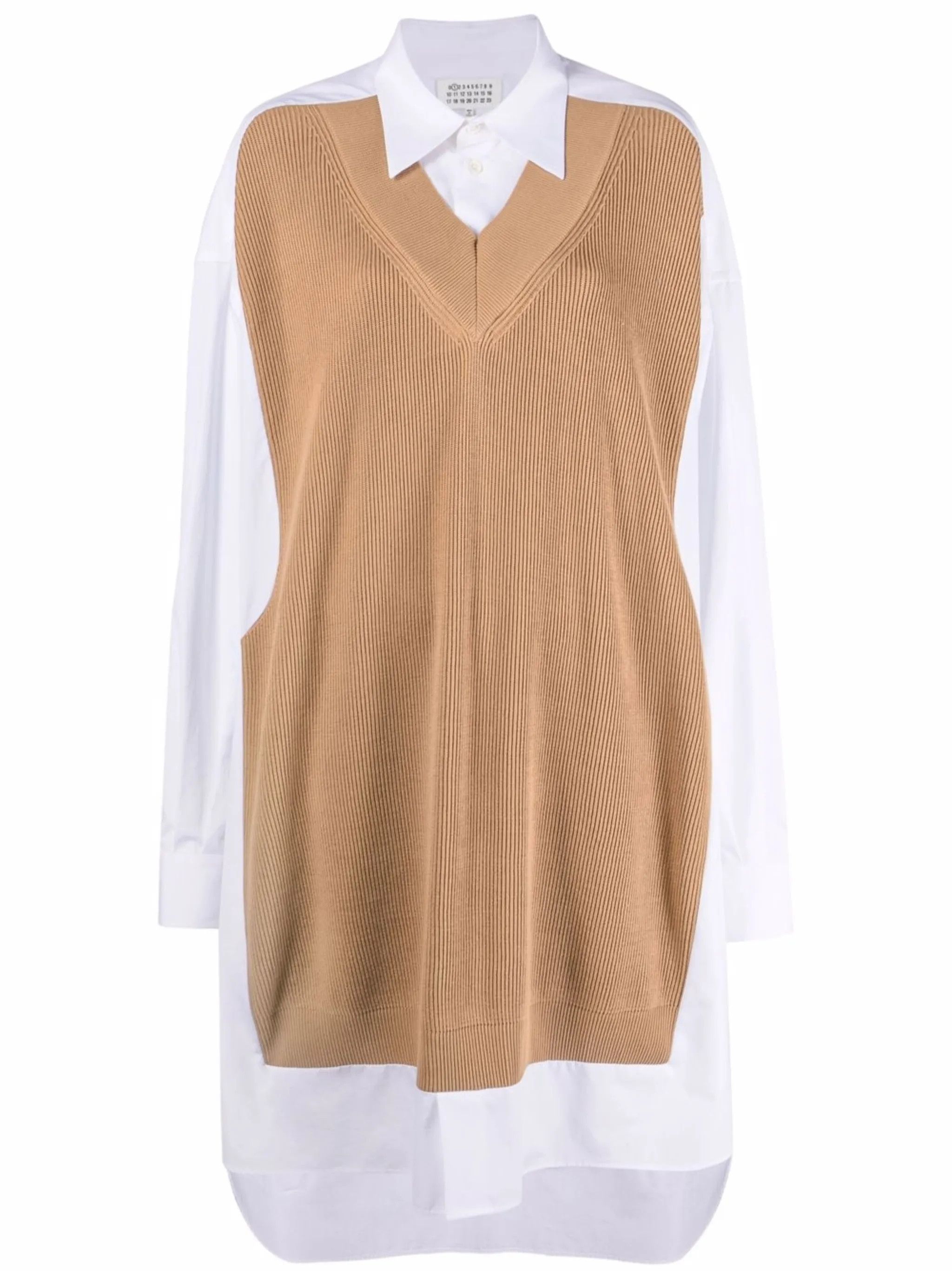 Maison Margiela o1y0625 Midi Dress in Beige/White Size S / US 4 / IT 40 - 1 Thumbnail