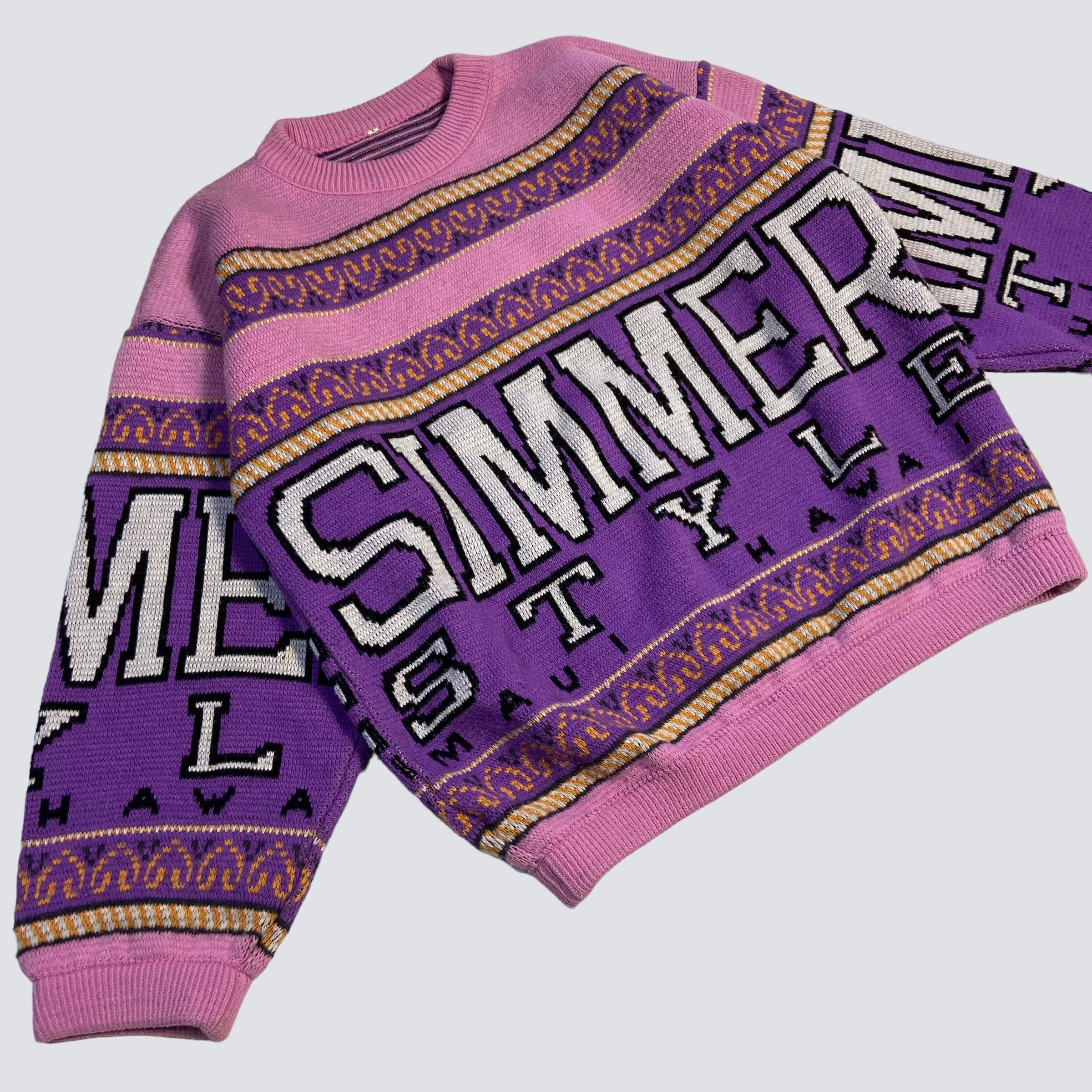 Vintage 1980s SIMMER STYLE MAUI ARCHIVE KNITTED SWEATER - № 1110 Size US L / EU 52-54 / 3 - 4 Thumbnail