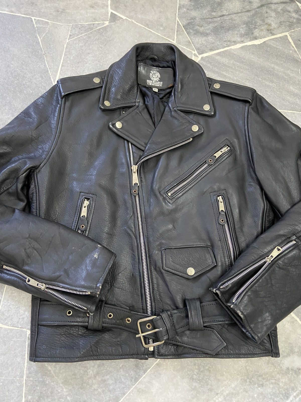 Genuine Leather Vintage Just Brass By Cowhide Leather Bird Motorcycle Jacket Size US M / EU 48-50 / 2 - 3 Thumbnail