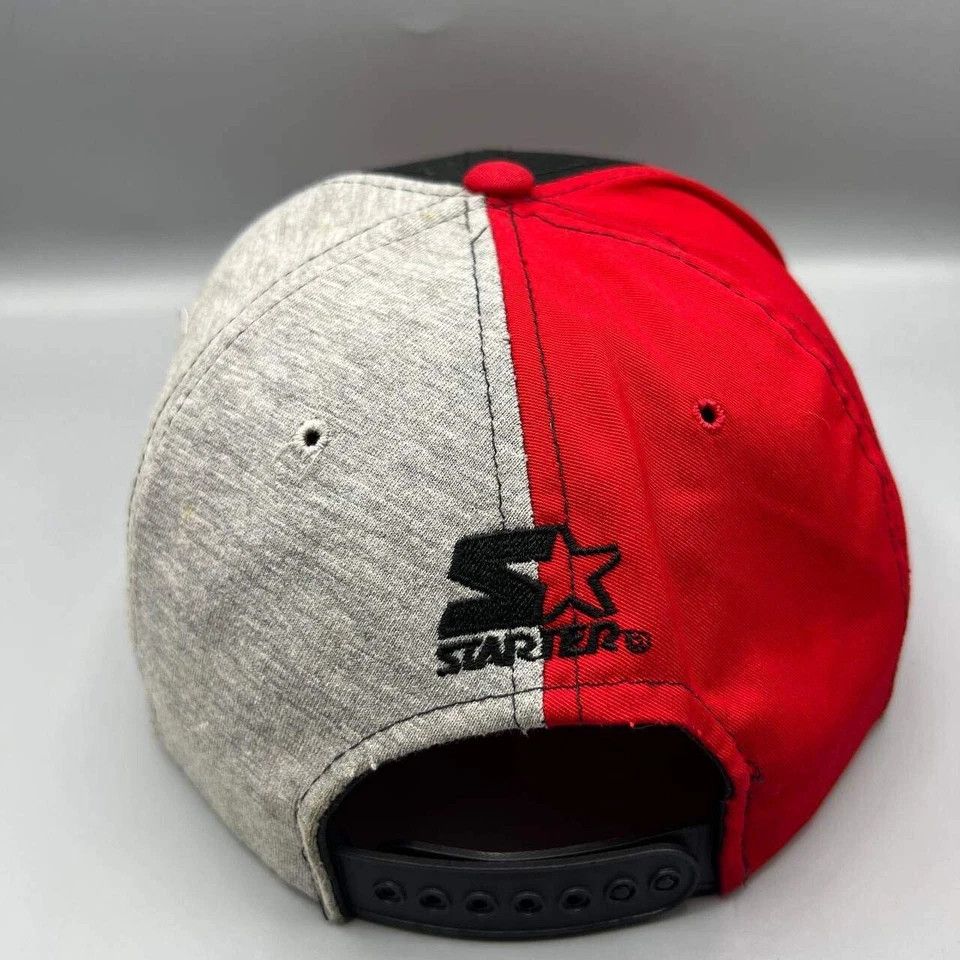 Starter × Vintage Chicago Bulls Hat Men Black Red Starter NBA Snap Back Cap Size ONE SIZE - 5 Thumbnail
