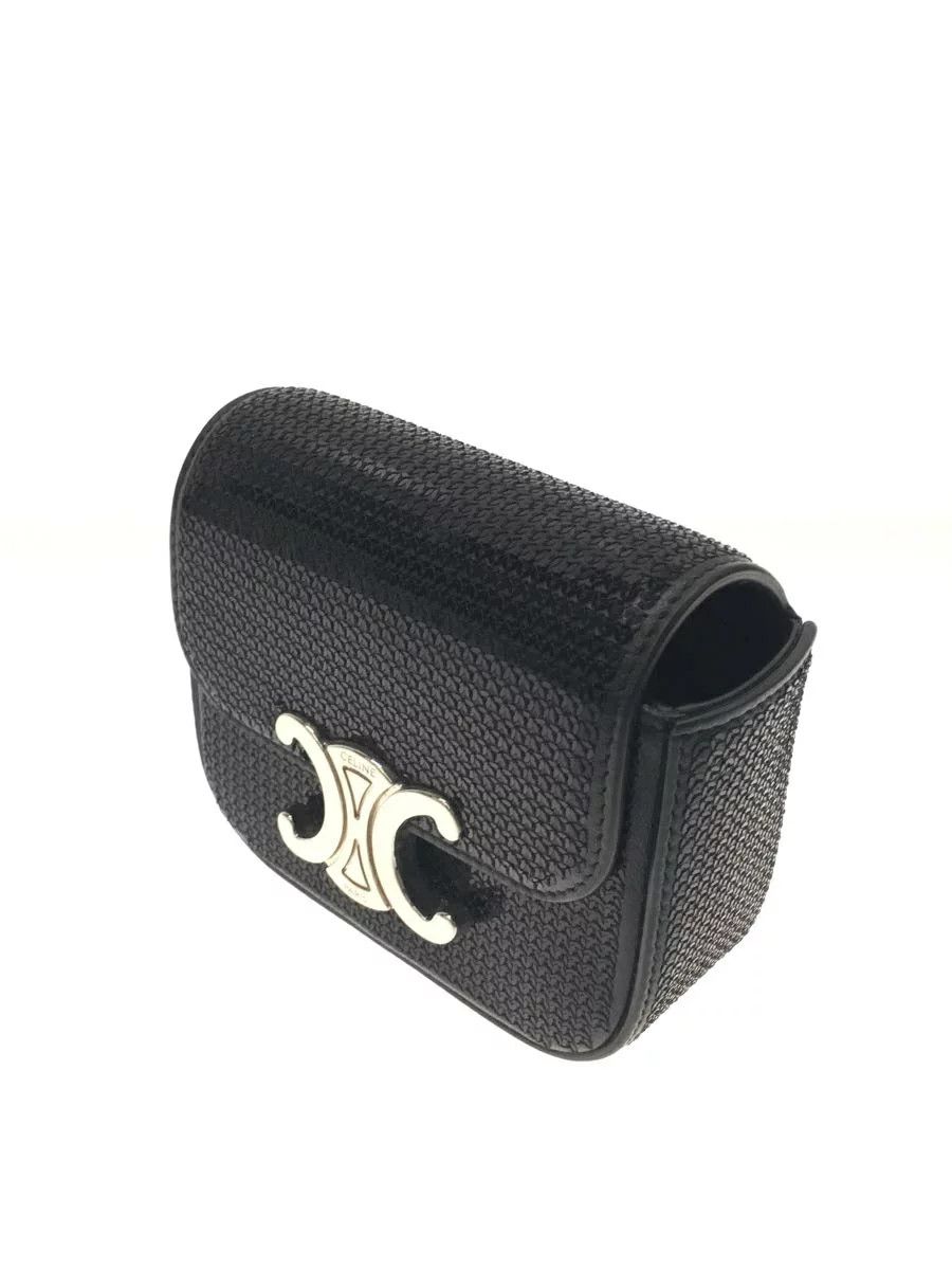 image of Celine Triomphe Mini Shoulder Bag Black, Women's