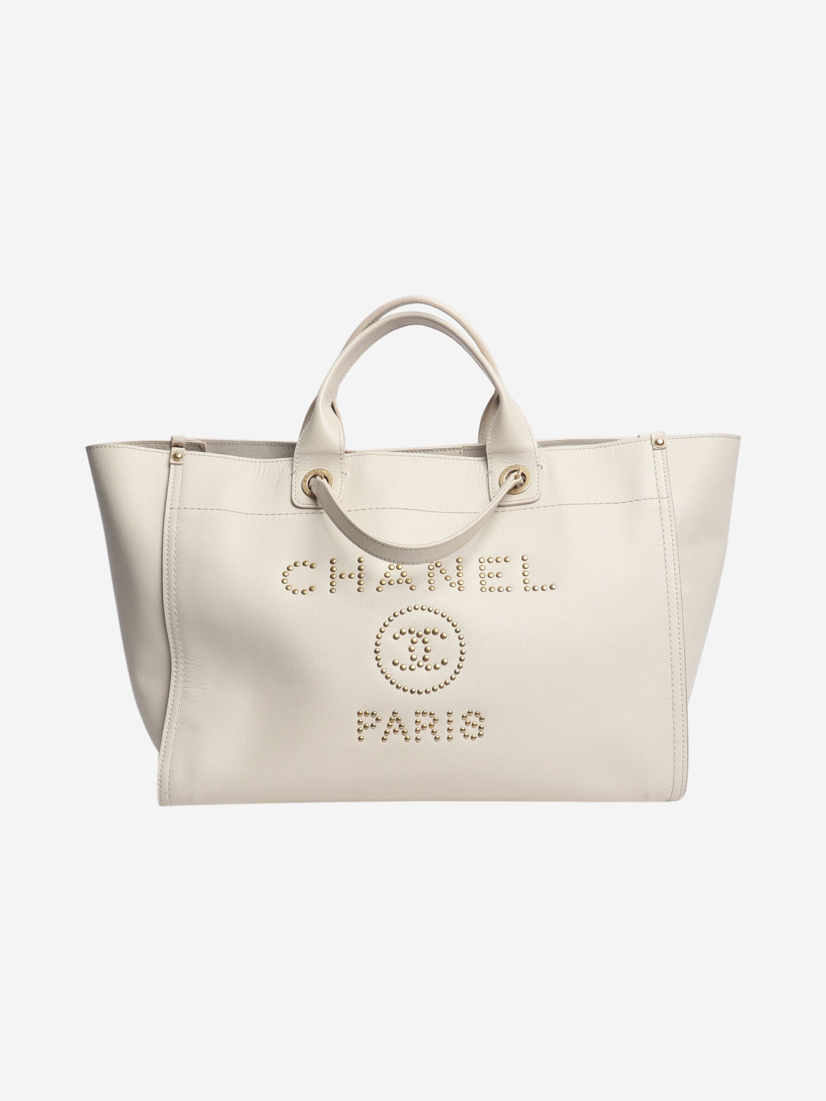 Chanel Cream 2018 studded leather Deauville tote Size ONE SIZE - 1 Thumbnail