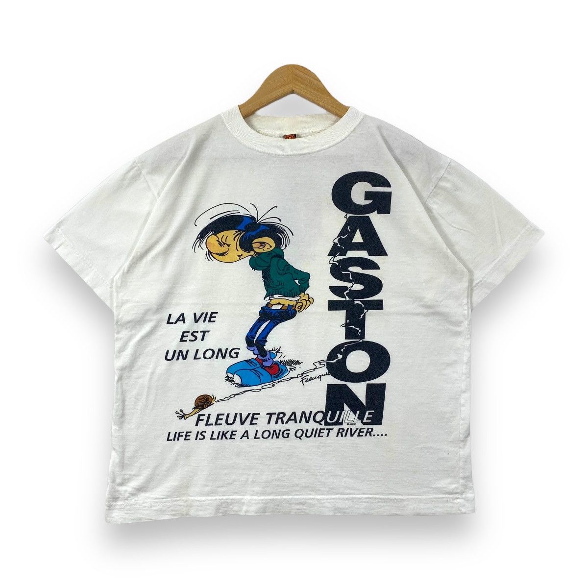 Vintage Vintage 90's GASTON Cartoon Big Graphic Tee Shirt Size US L / EU 52-54 / 3 - 1 Thumbnail