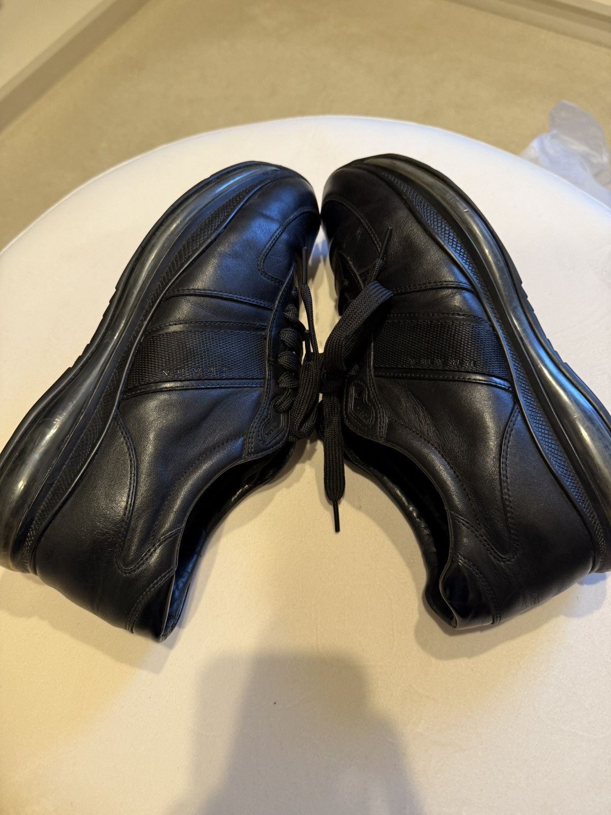 Prada 🔥 Prada Leather Low Top Sneakers Size US 7 / EU 40 - 4 Thumbnail