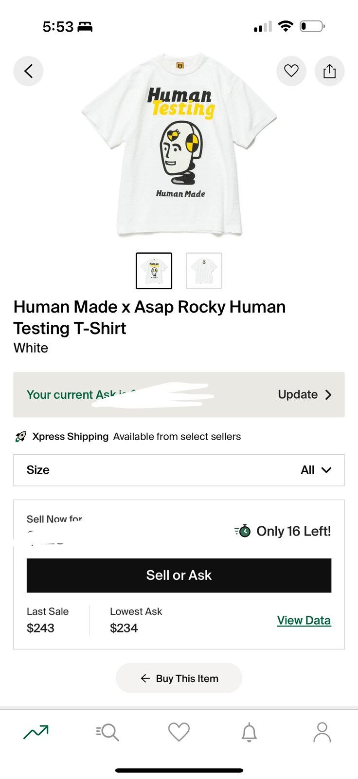 A$AP Rocky × AWGE × Human Made HUMAN MADE x AWGE Human Testing Tee (ASAP Rocky) White Size US S / EU 44-46 / 1 - 8 Thumbnail