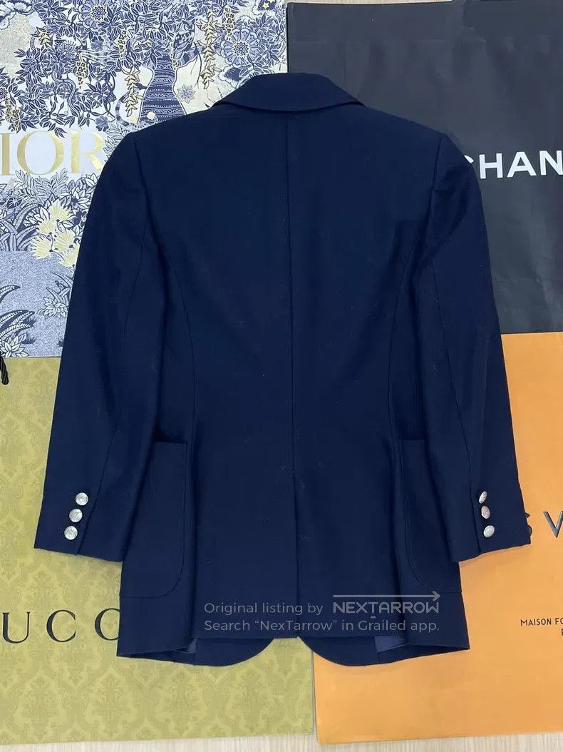 Alexander McQueen Alexander Mcqueen Dark blue embroidered suit jacket Size XS / US 0-2 / IT 36-38 - 3 Thumbnail