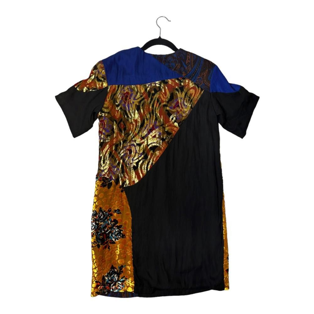 Designer Anthropologie l NWT Camilla Paris Patchwork Silk Dress 0 Size XS / US 0-2 / IT 36-38 - 3 Thumbnail