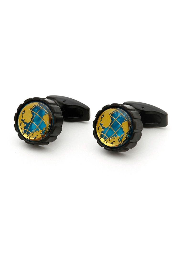 Other Round Matte Black Map Cufflinks Size ONE SIZE - 3 Thumbnail